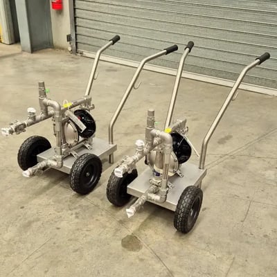 VA25 AODD pump on a trolley